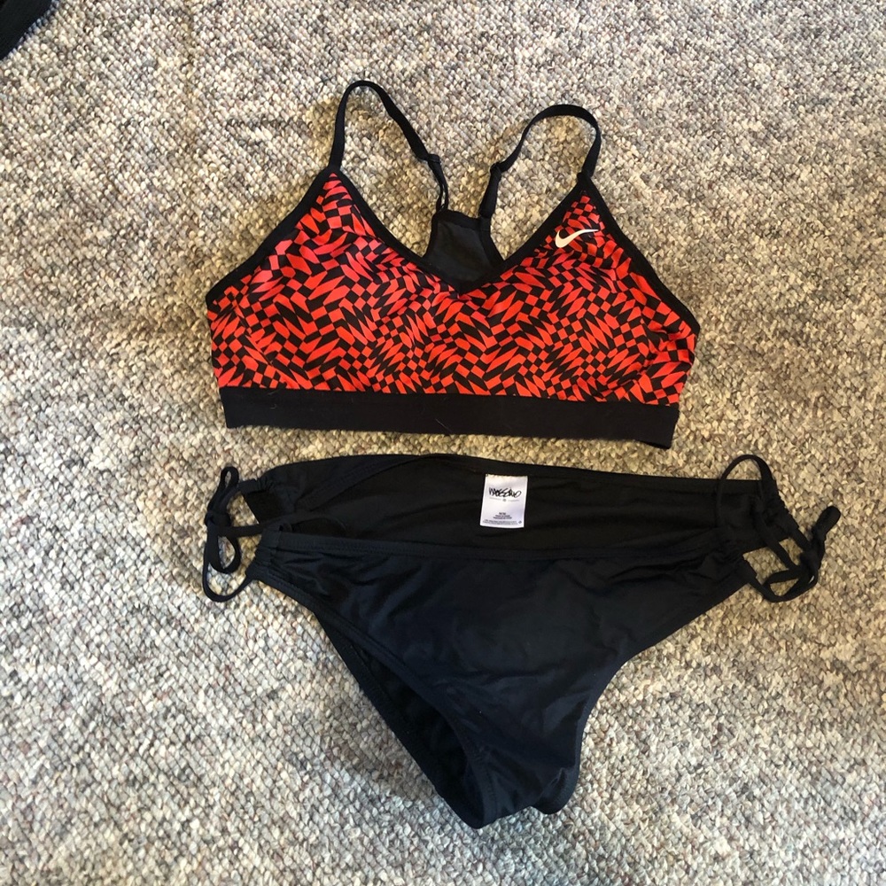 Sports bra and swim bottom combo